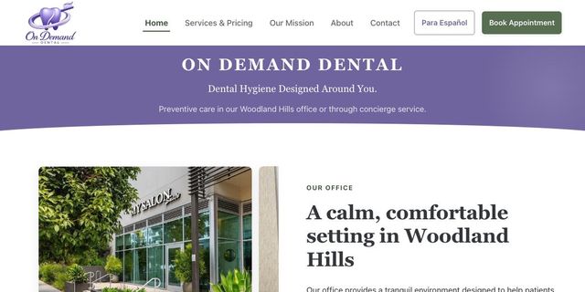 On Demand Dental homepage